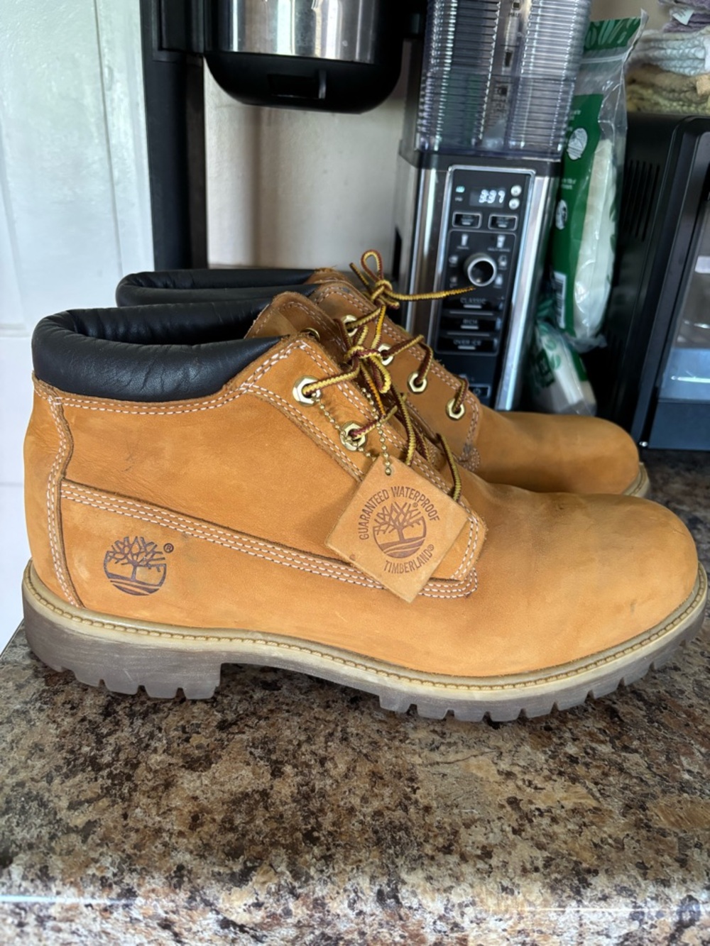 Timberland Wheat Nubuck Waterproof Lace-Up Work Boots